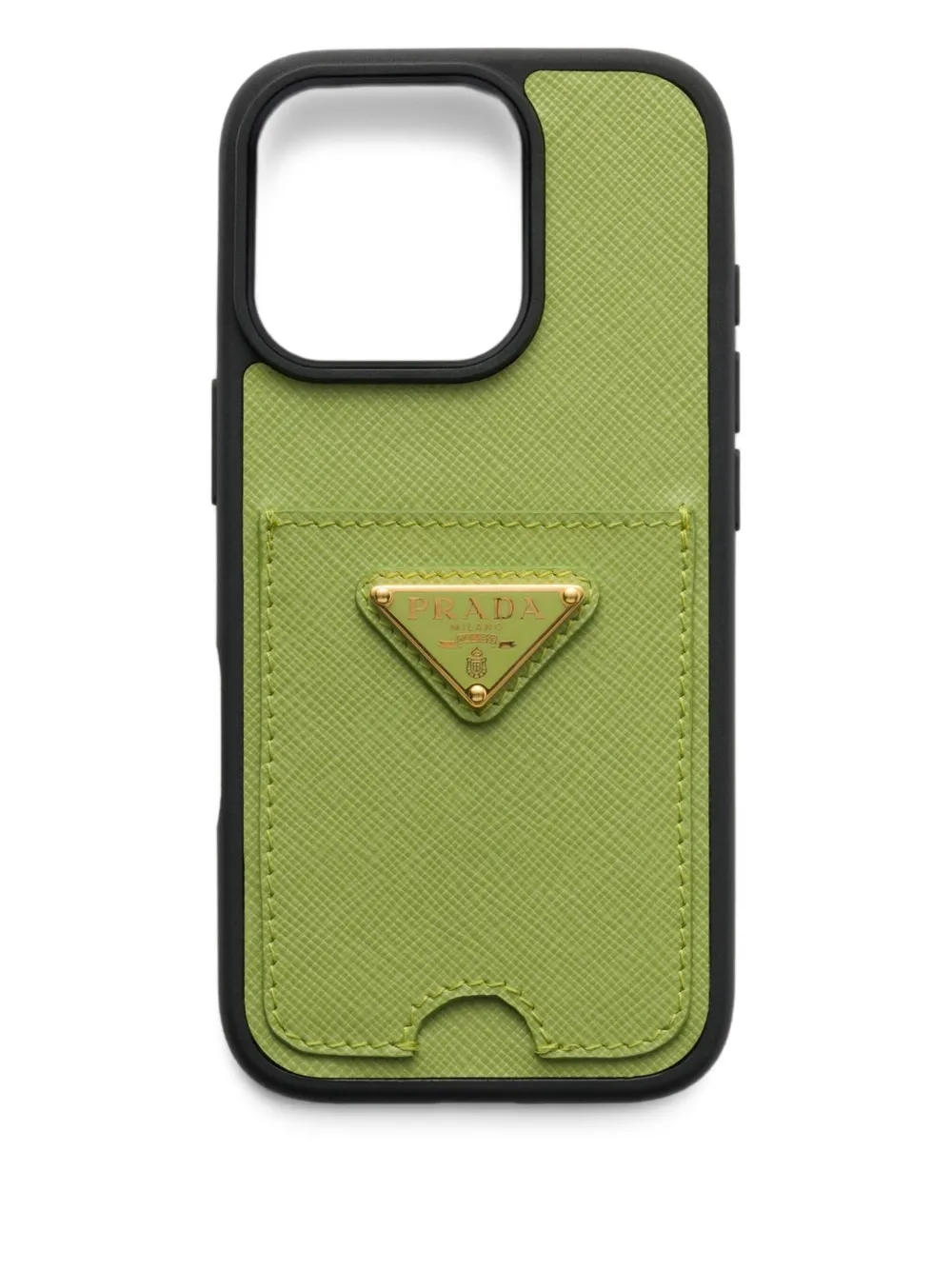 Prada Saffiano leather iPhone 16 Pro case - Verde