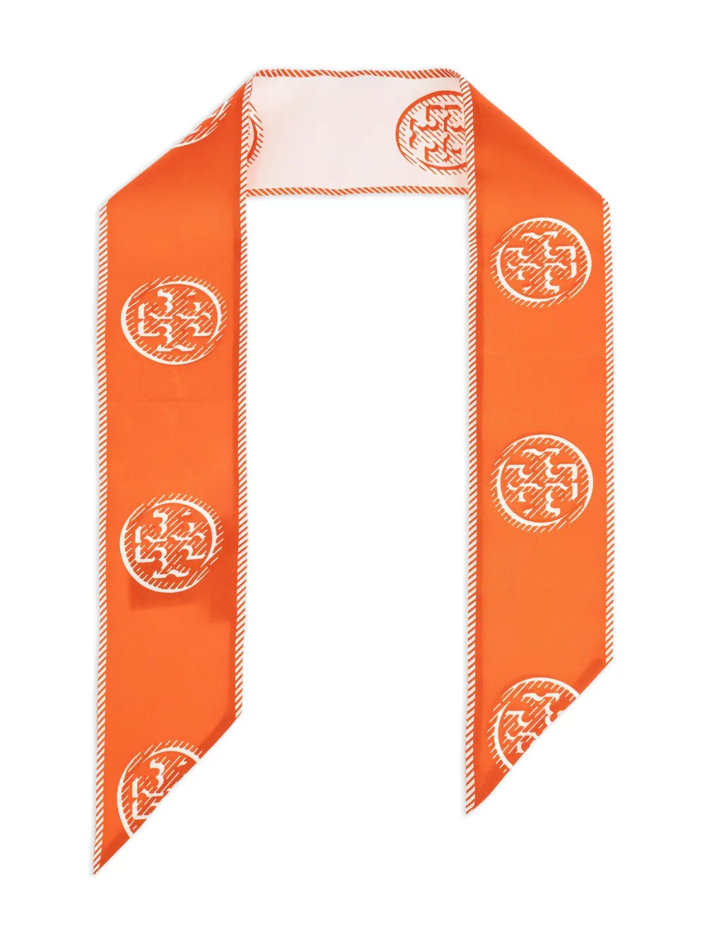 Tory Burch printed silk neck scarf - Arancione