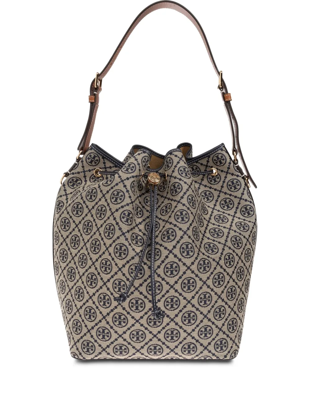 Tory Burch T Monogram leather bucket bag - Toni neutri