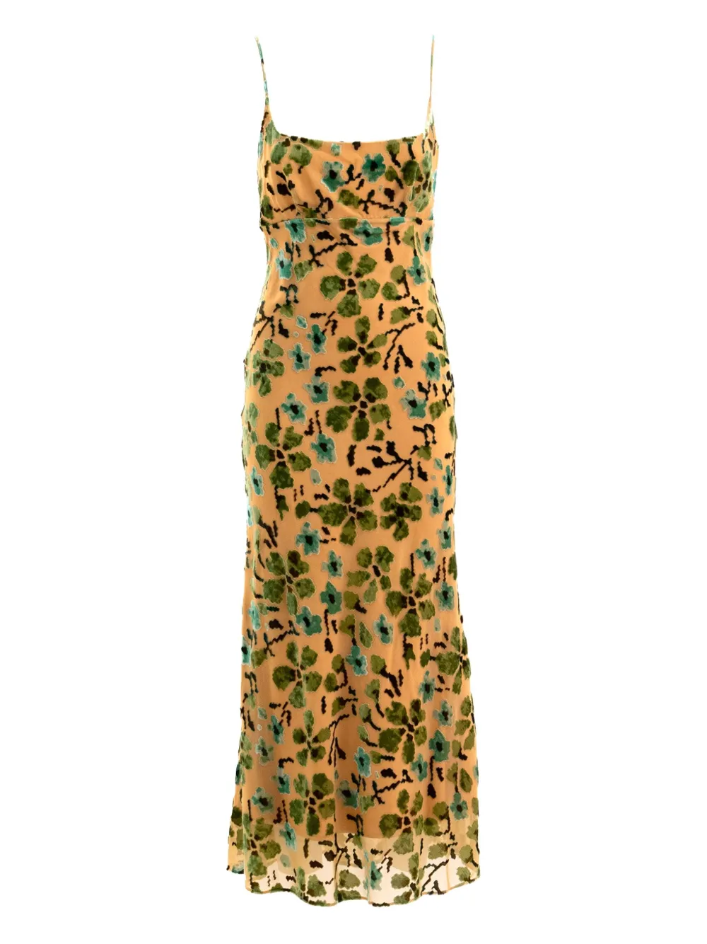 STAUD floral-print midi dress - Giallo