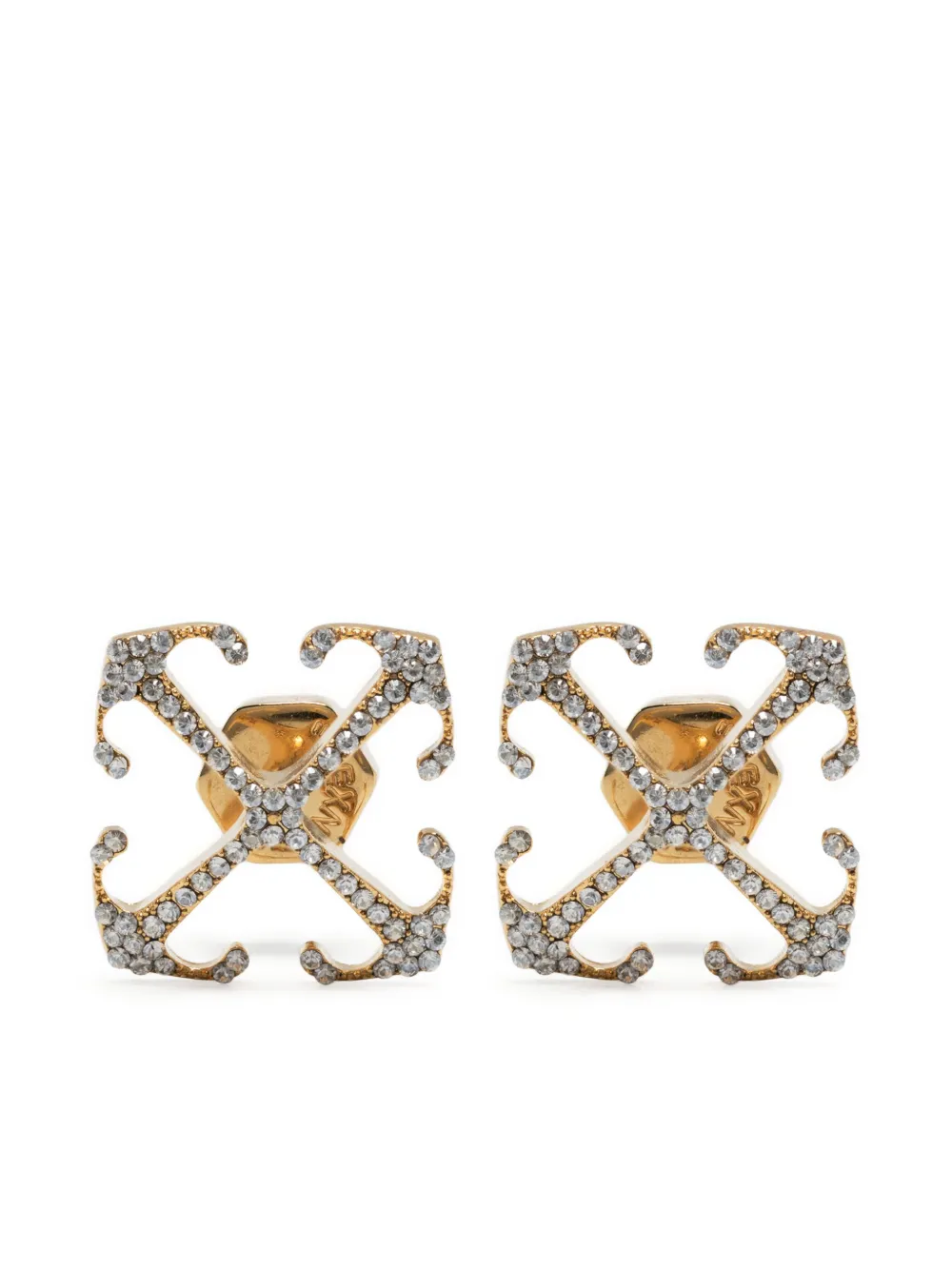 Off-White Orecchini mini con cristalli - Oro
