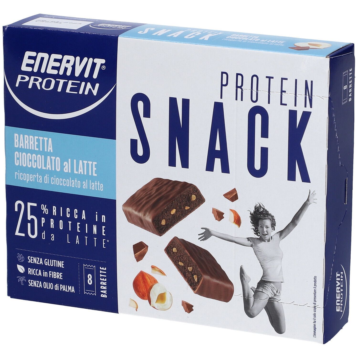 Enervit Protein Snack Cioccolato Latte 8 Barrette 27 G