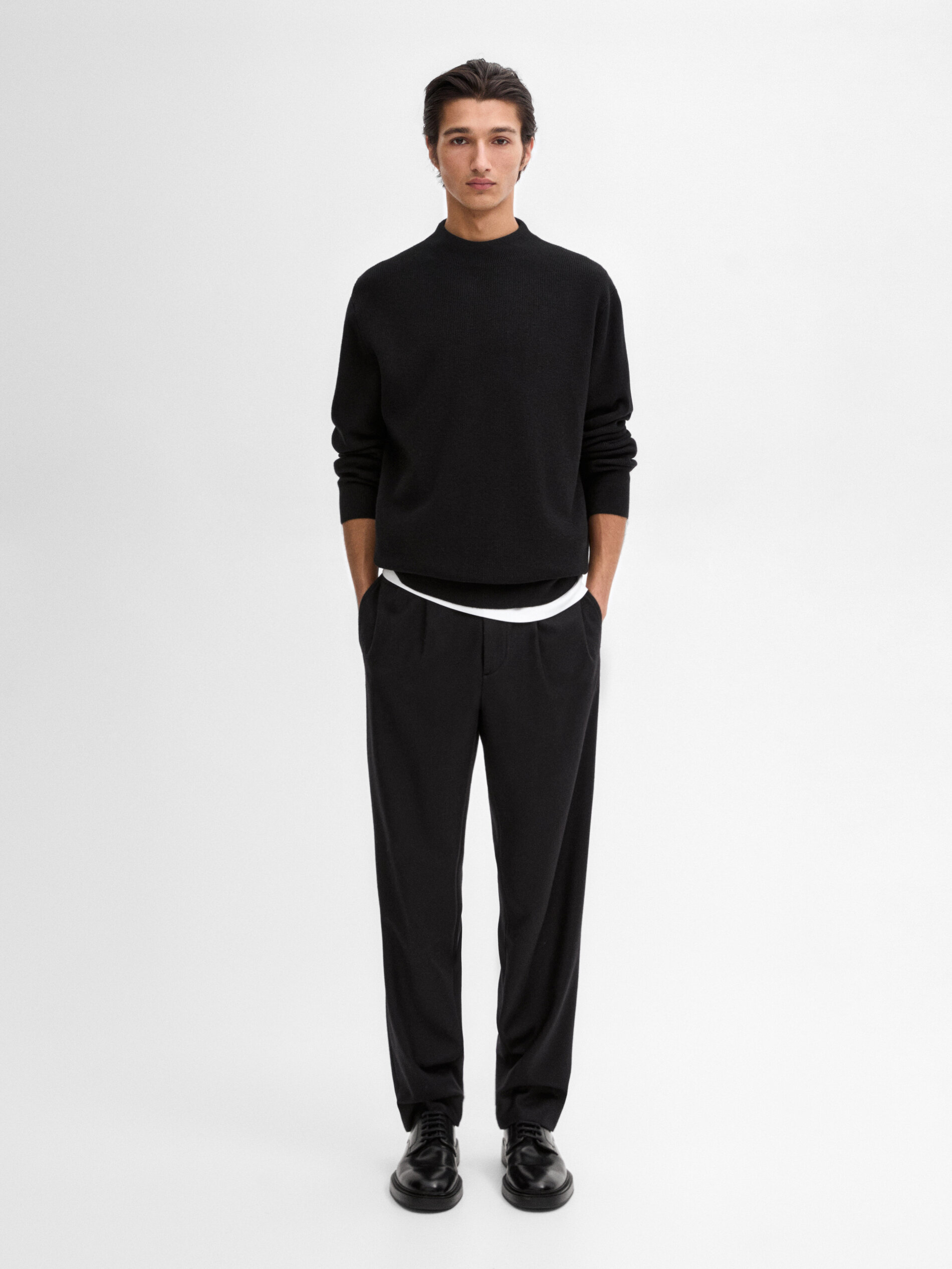 Maglia Con Mezzo Collo - Nero - S - Massimo Dutti - Maschile
