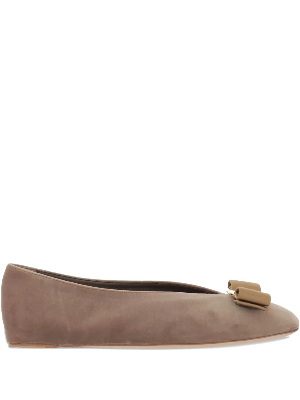 Ferragamo suede ballerina shoes - Toni neutri