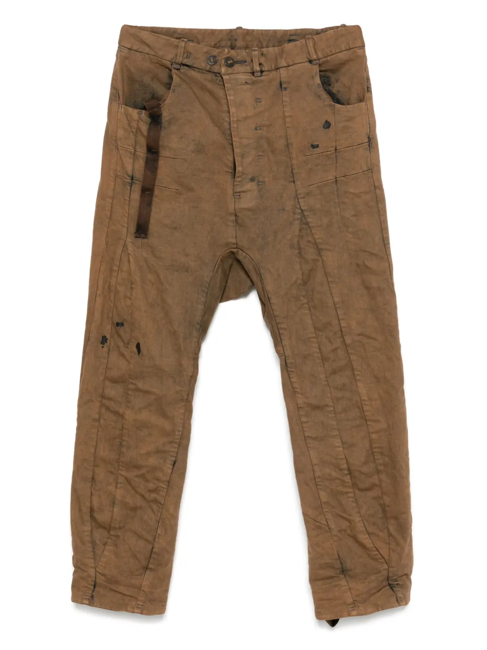 Boris Bidjan Saberi drop-crotch jeans - Marrone