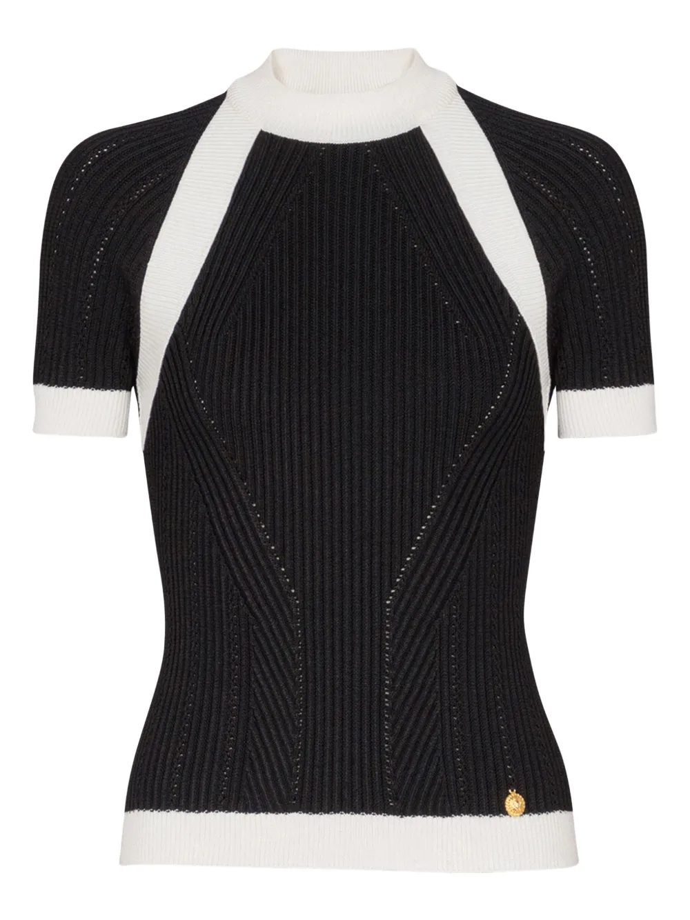 Balmain Top in maglia a maniche corte - Nero
