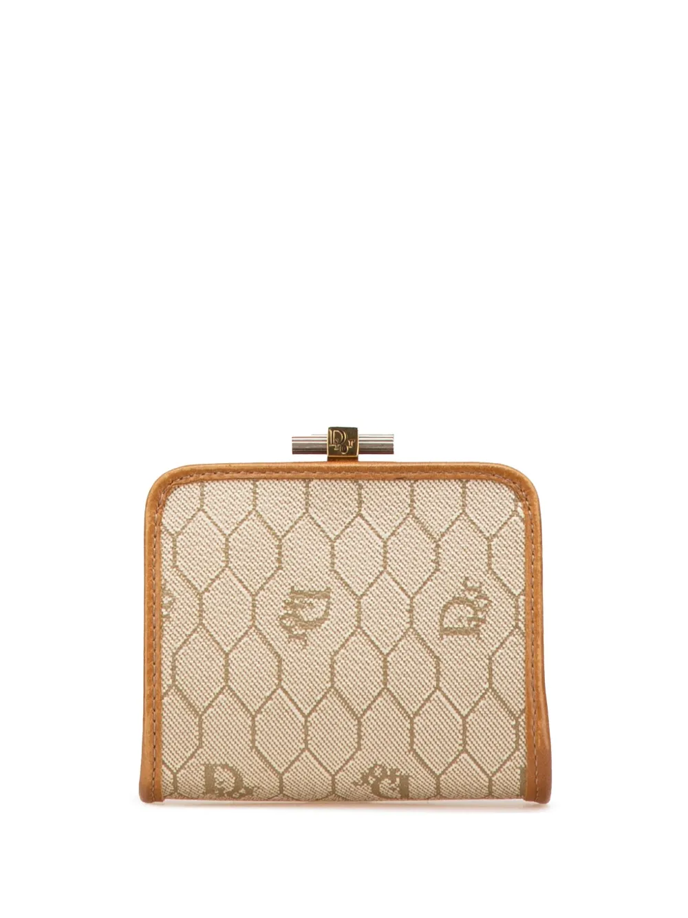Christian Dior Pre-Owned 20th Century Honeycomb Canvas Kisslock coin pouch - Marrone