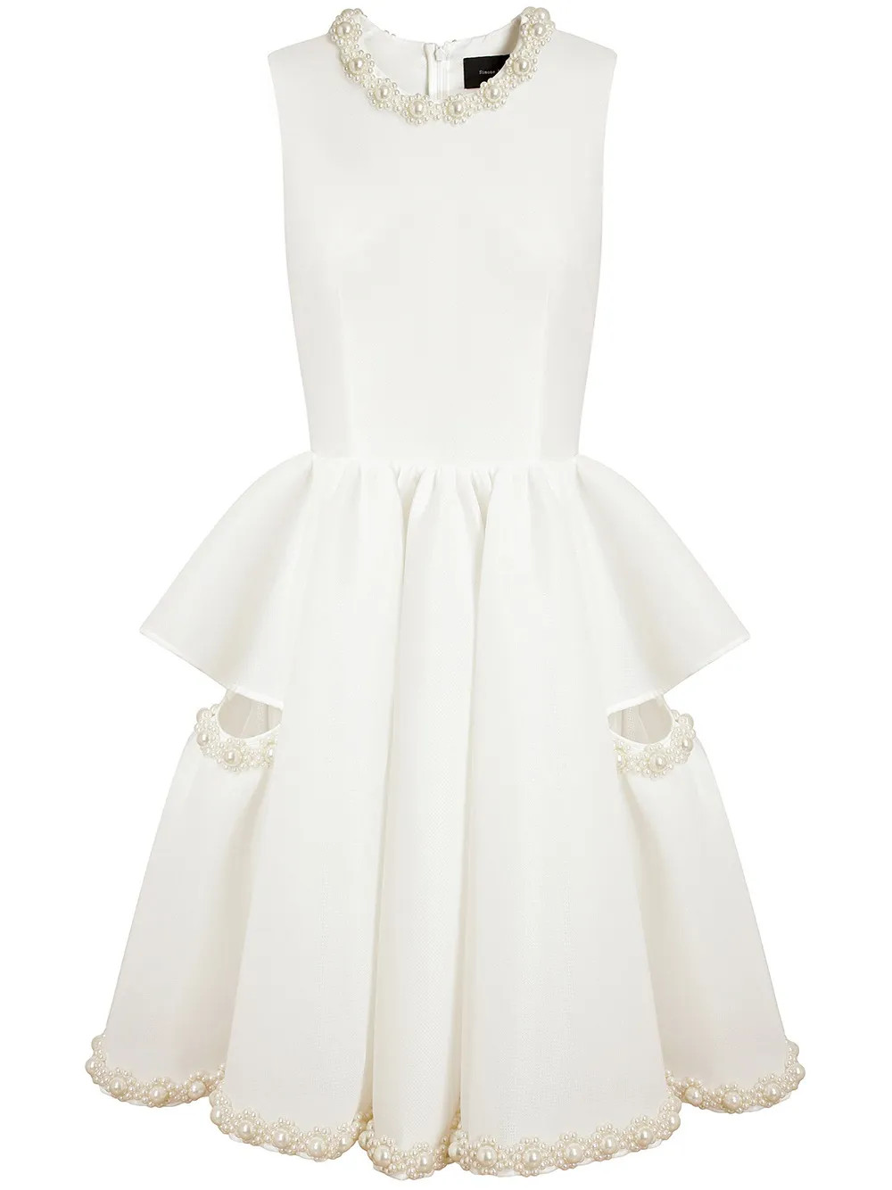 Simone Rocha Embellished Coated Mesh Dress - Toni neutri