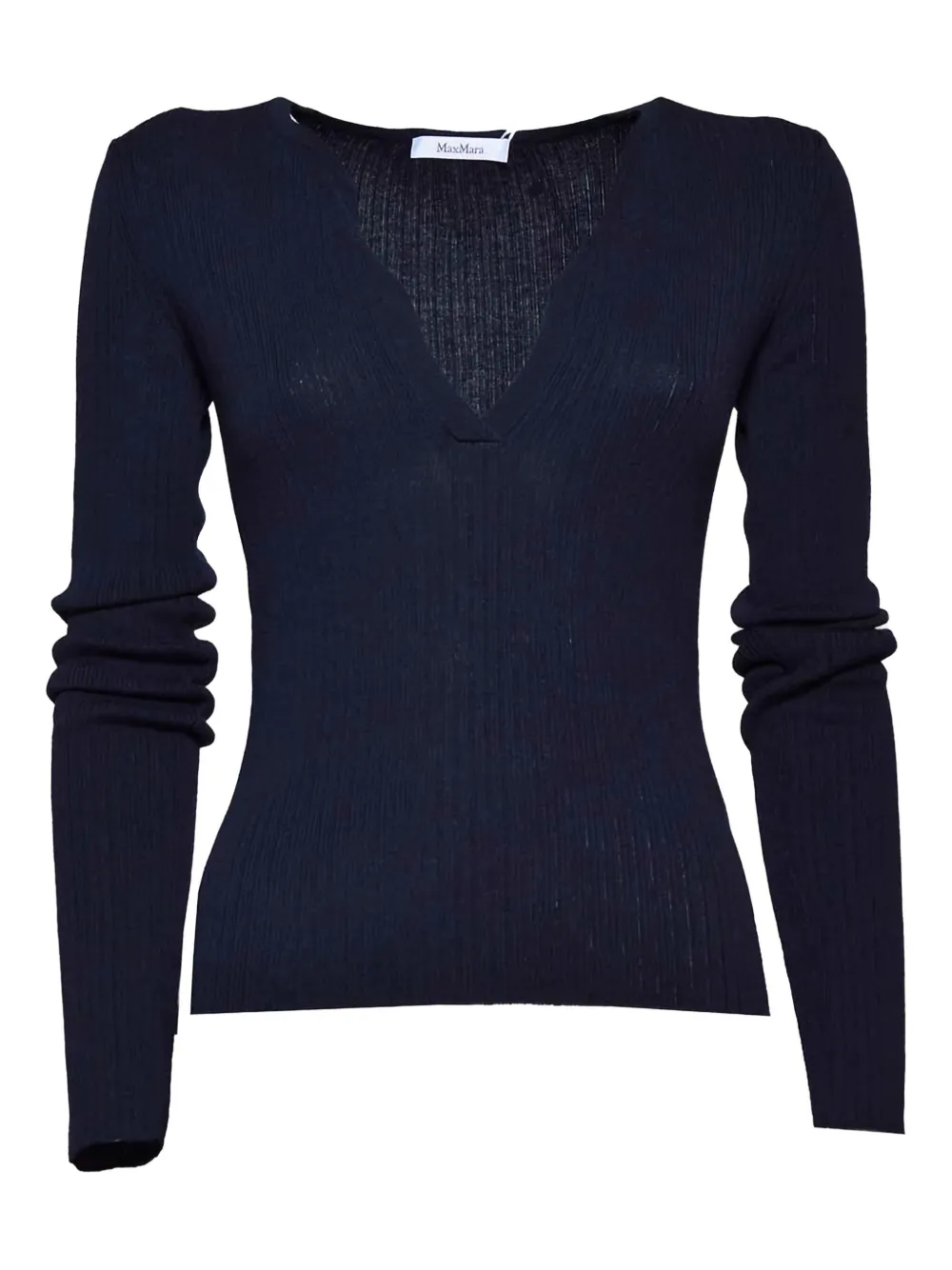 Max Mara ribbed-knit top - Blu