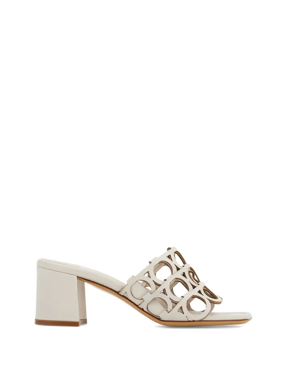 Ferragamo Gancini cut-out block-heel sandals - Toni neutri