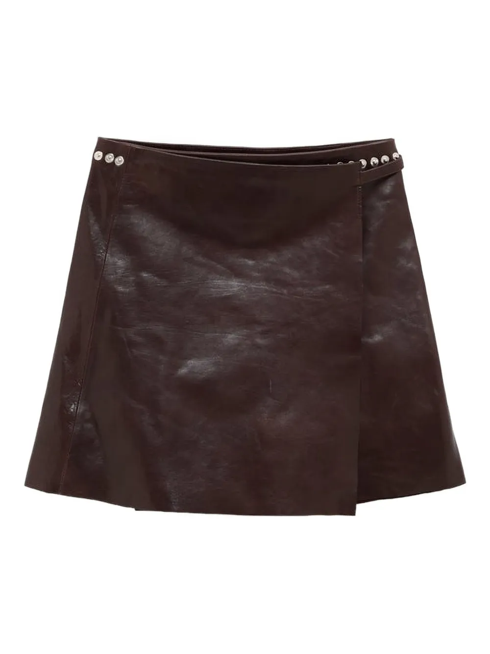 Paloma Wool leather mini skirt - Marrone
