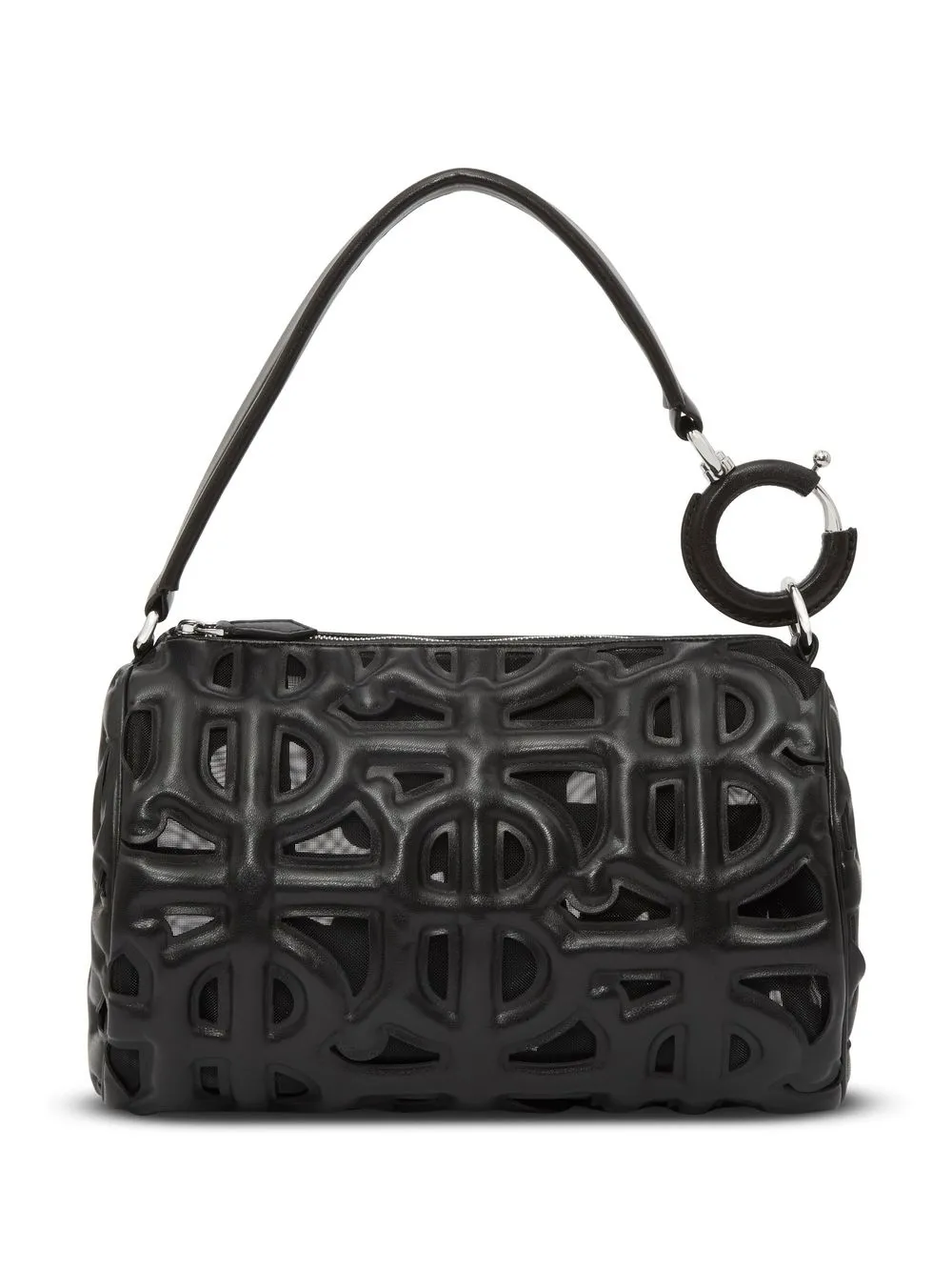 Burberry Borsa a spalla Rhombi Monogram piccola - Nero