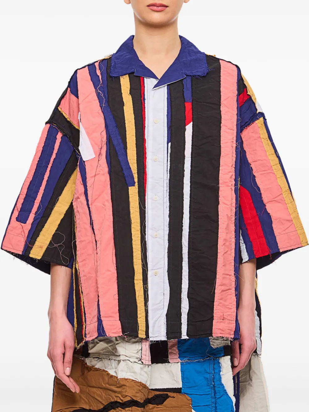 Casey Casey patch-design cotton shirt - Rosa