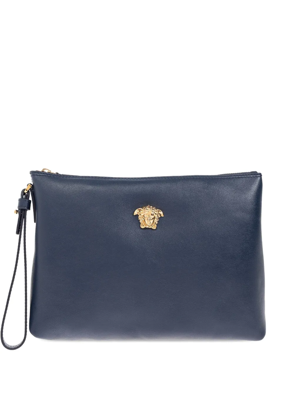 Versace Medusa leather clutch bag - Blu
