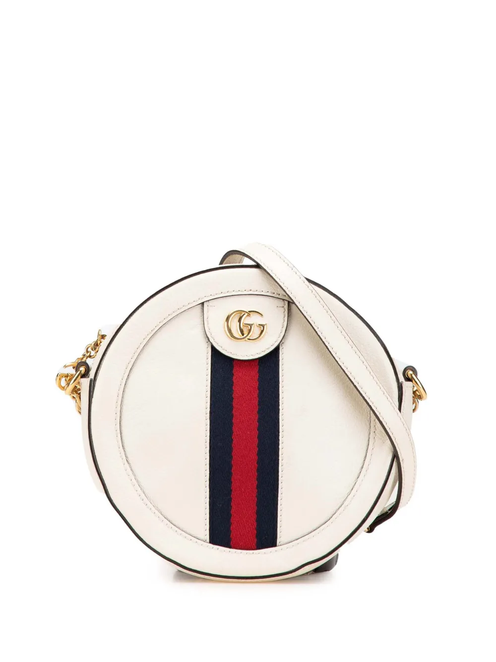 Gucci Pre-Owned 2016-2024 Mini Leather Ophidia Round crossbody bag - Bianco