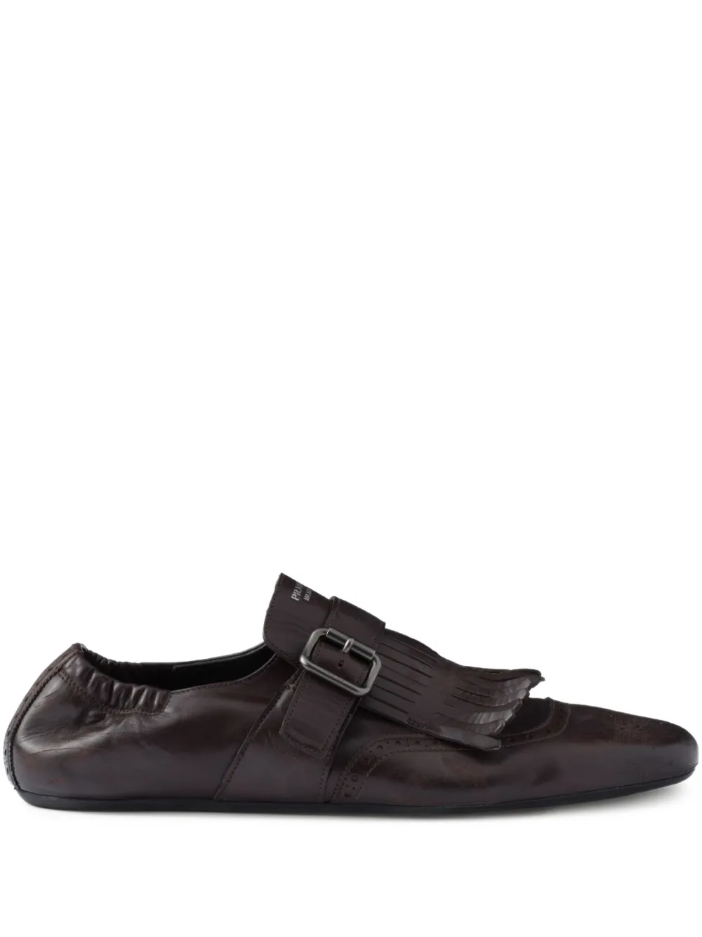 Prada fringed monk-strap loafers - Marrone