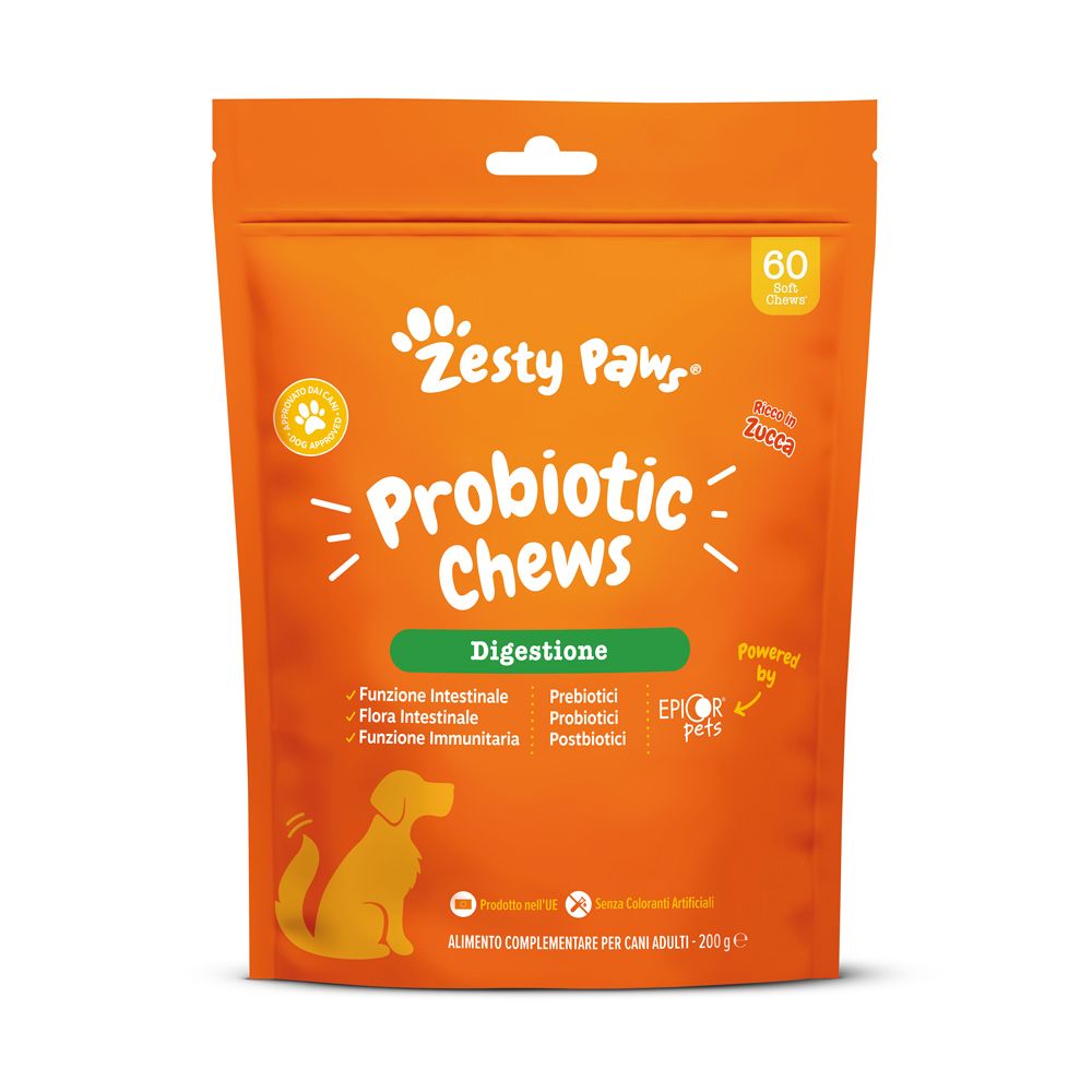 Zesty Paws® Probiotic Chews Digestione 200 g Snack