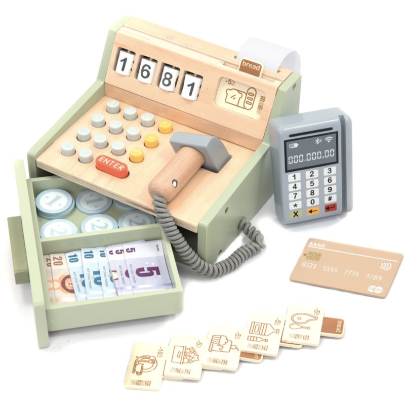 Umu Toys Wooden Cash Register Attività Giocattolo In Legno 3Y+ 1 Pz