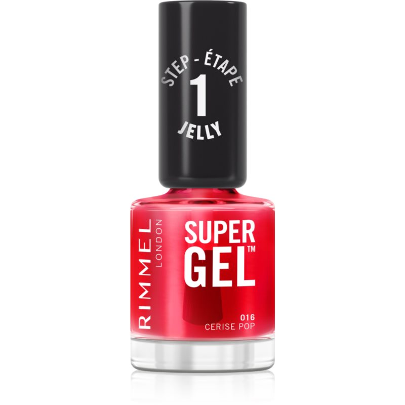 Rimmel Super Gel Smalto Gel Per Unghie Senza Lampada Uv/Led Colore 016 Cerise Pop 12 Ml