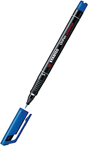 Pennarello Marcatore Indelebile Ohp Stabilo 841 S 0 7 (1 Pezzo) Vetro Plastica Metallo Cd Dvd - Blu