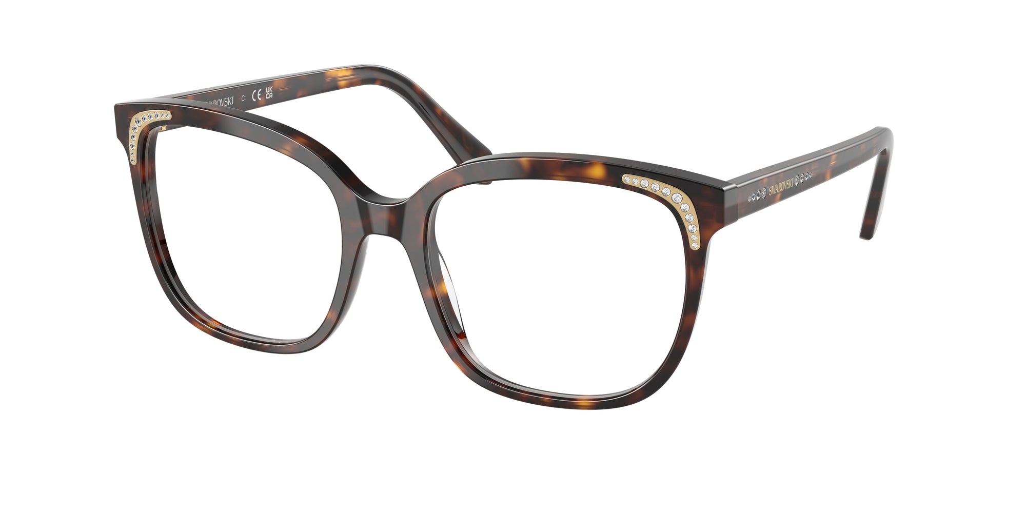 Swarovski Donna Sk2033  1002 Montature Da Vista Acetato Tartaruga Trasparente Farfalla Normale