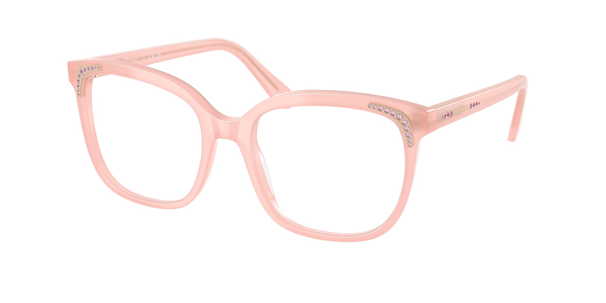 Swarovski Donna Sk2033  1031 Montature Da Vista Acetato Rosa Trasparente Farfalla Normale