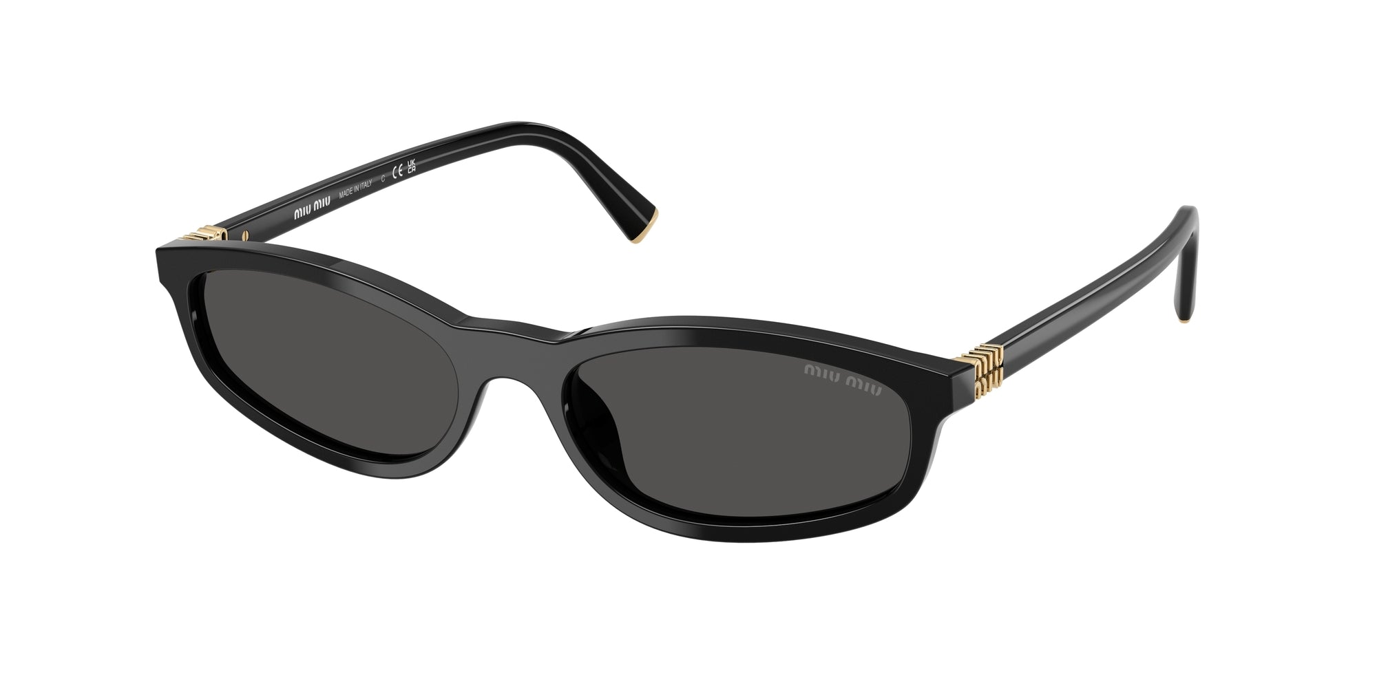 Miu Miu Donna Mu A06S  16K08Z Occhiali Da Sole Acetato Nero Grigio Geometrica Normale