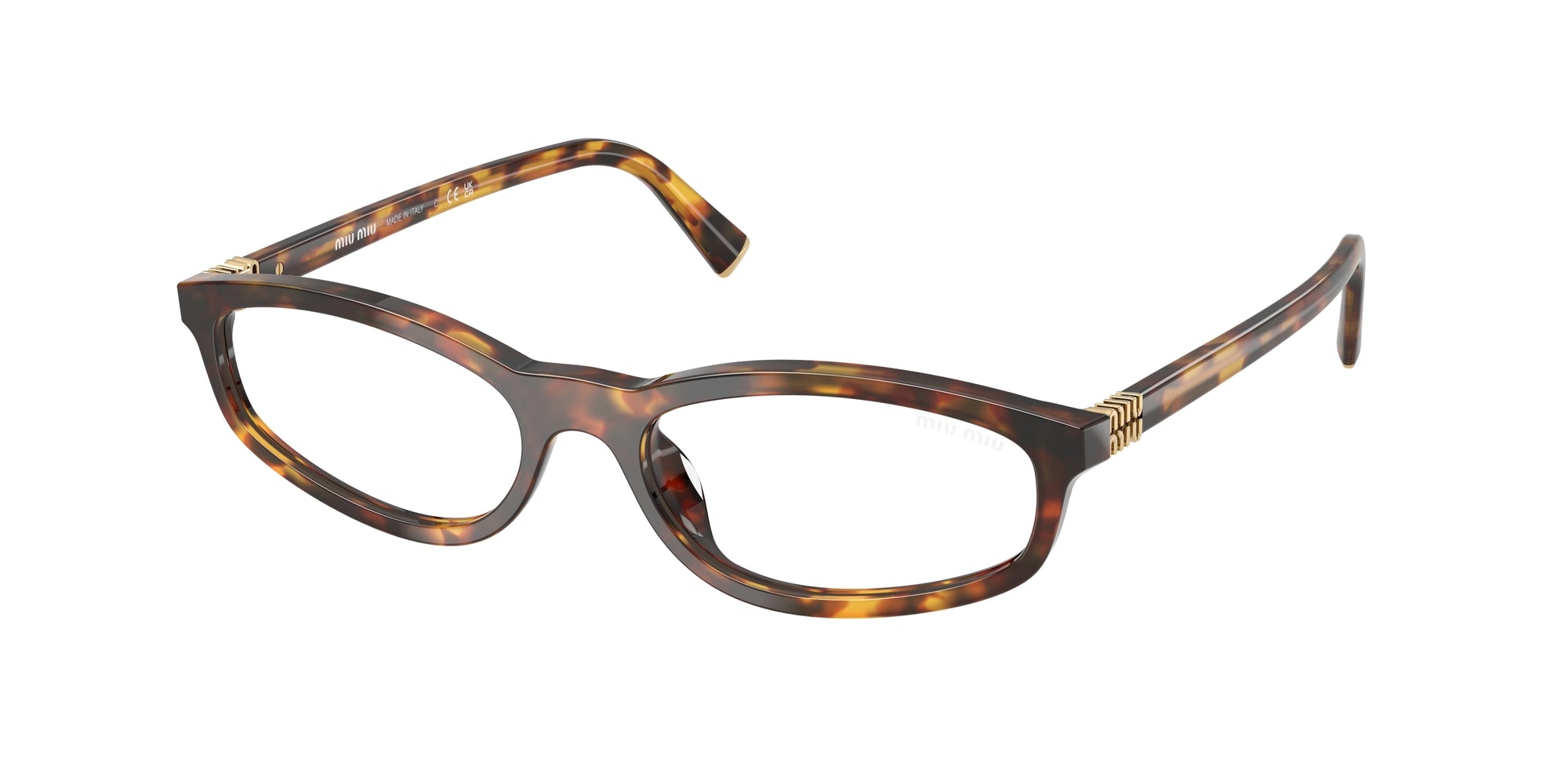 Miu Miu Donna Mu A06S  14L08N Occhiali Da Sole Acetato Tartaruga Trasparente Geometrica Normale