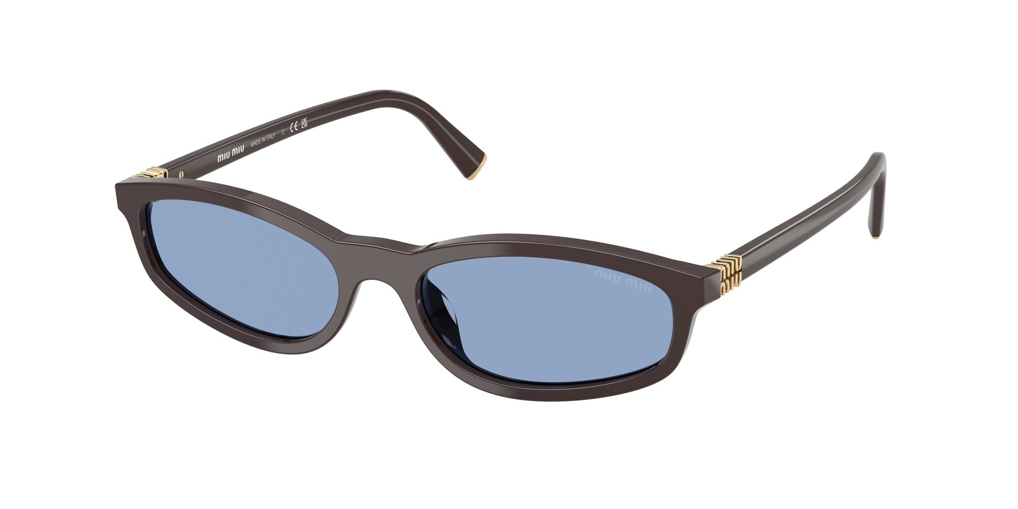 Miu Miu Donna Mu A06S  22C60O Occhiali Da Sole Acetato Marrone Blu Geometrica Normale