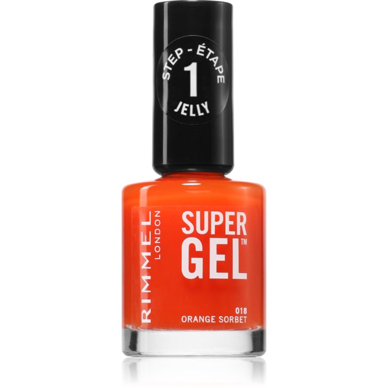 Rimmel Super Gel Smalto Gel Per Unghie Senza Lampada Uv/Led Colore 018 Orange Sorbet 12 Ml