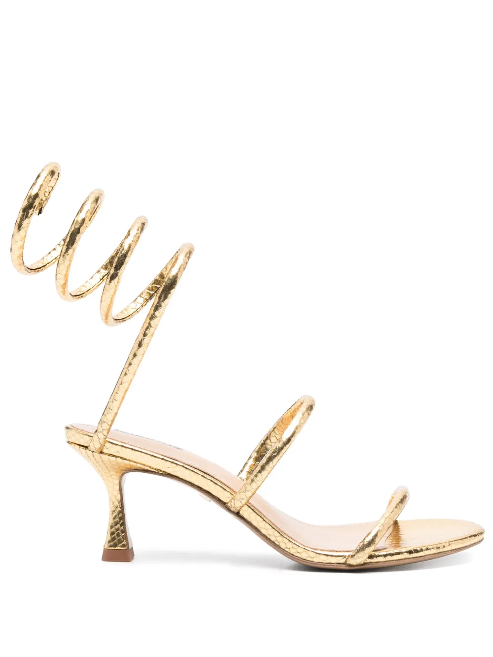 Lola Cruz 70mm snakeskin sandals - Oro