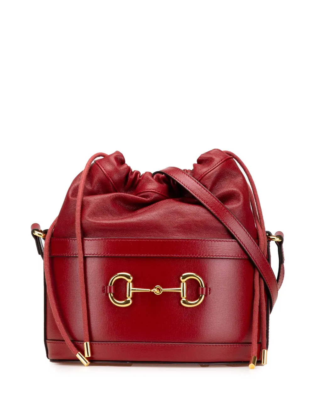Gucci Pre-Owned 2016-2024 Leather Horsebit 1955 bucket bag - Rosso