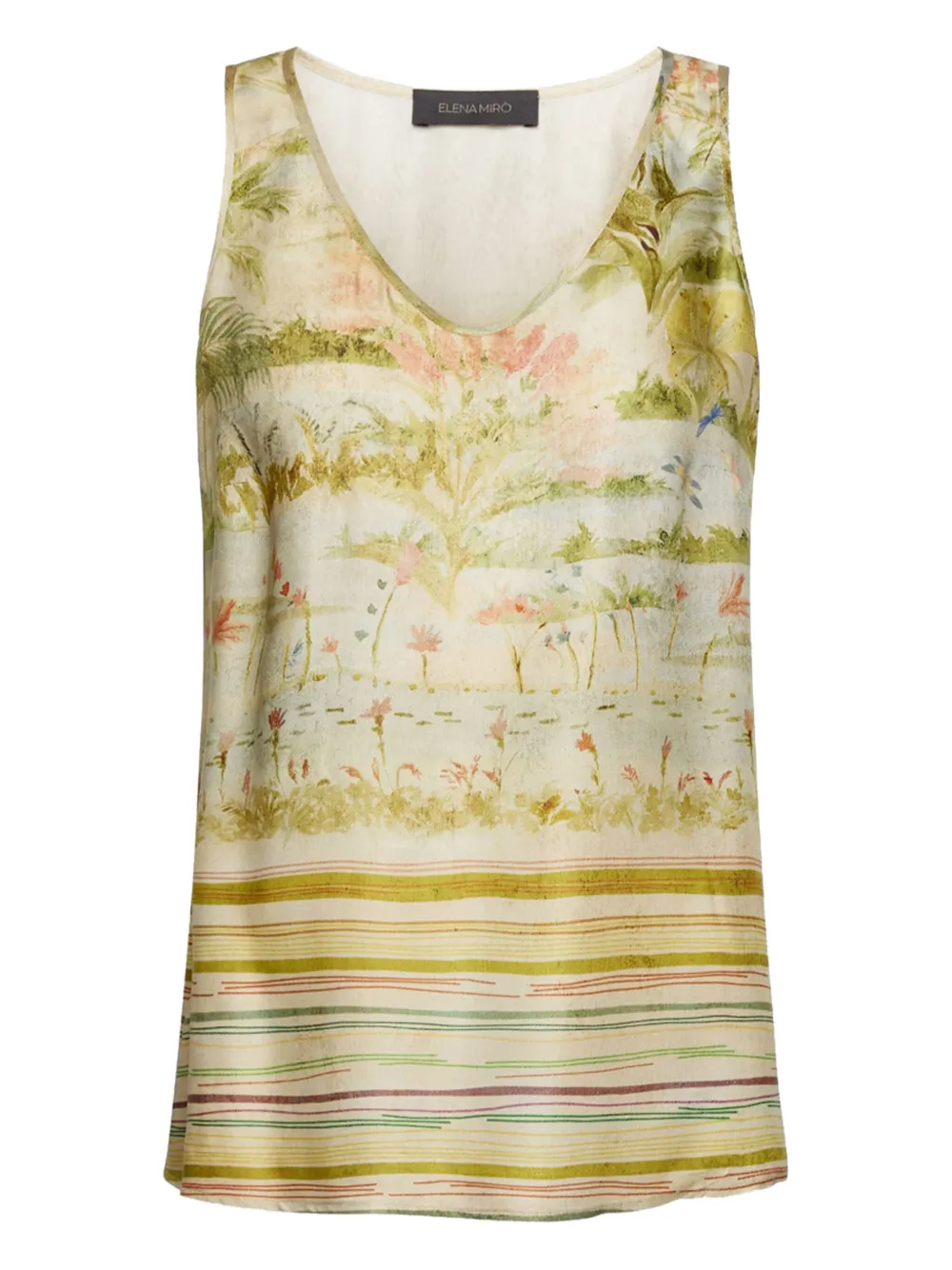 ELENA MIRO` printed top - Verde