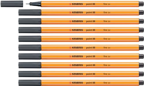 Stabilo Pennarelli Point 88 Grigio Nerastro 10 Pz.