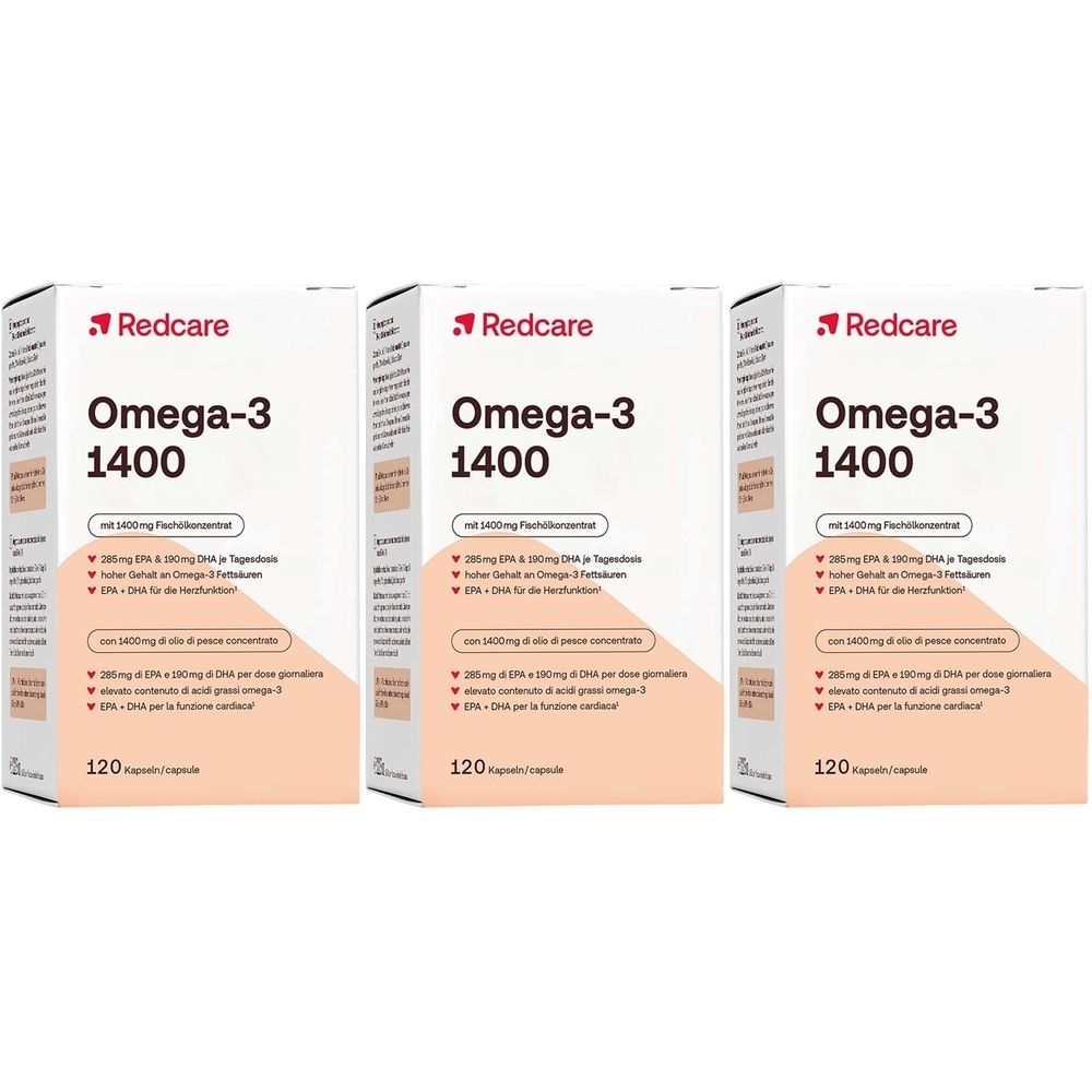 Redcare Omega-3 1400 in capsule Set da 3 3x120 pz Capsule
