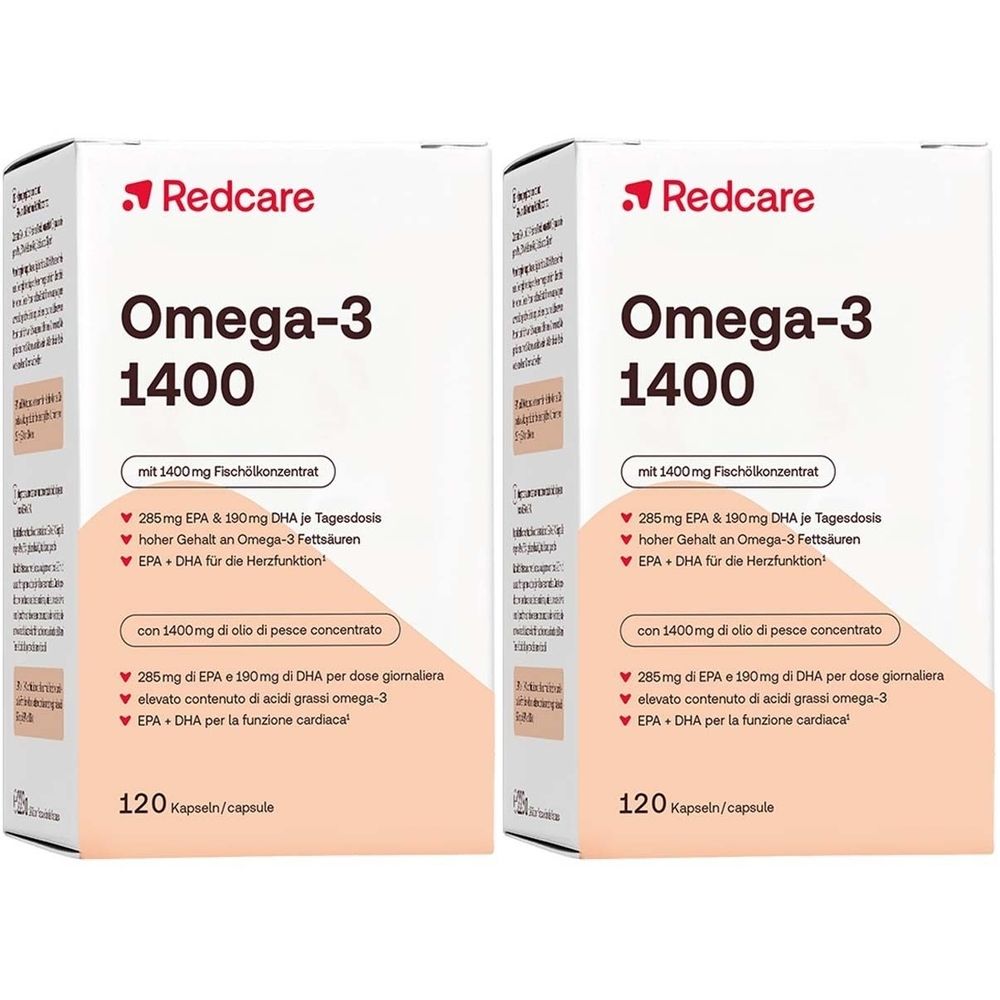 Redcare Omega-3 1400 in capsule Set da 2 2x120 pz Capsule