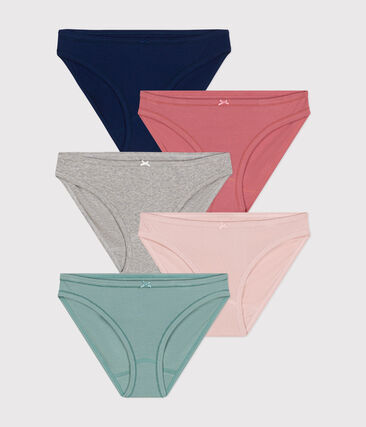 Set di 5 slip in cotone donna