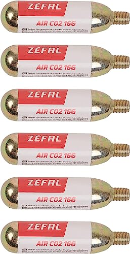 Zefal 3420584160346, Bombolette Co2 Gr. Filettate Conf. 6 Pz Unisex-Adult, Gold, 16 G