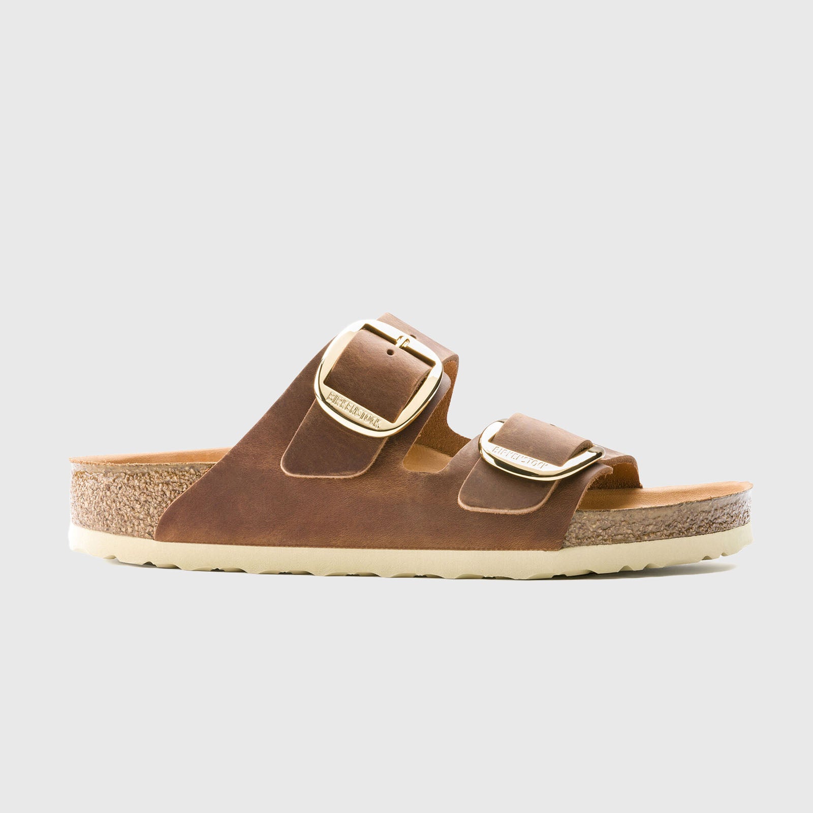 Birkenstock Sandalo Arizona Big Buckle Pelle Oliata Marrone Scarpe Woman