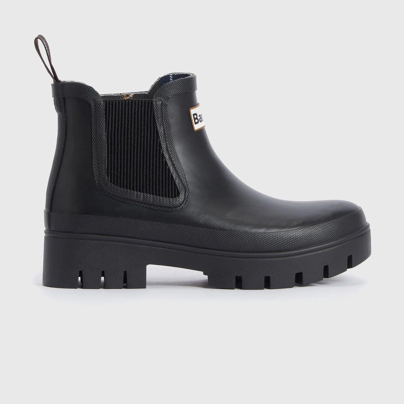 Barbour Chelsea Welly Boot Halton Nero Donna Scarpe