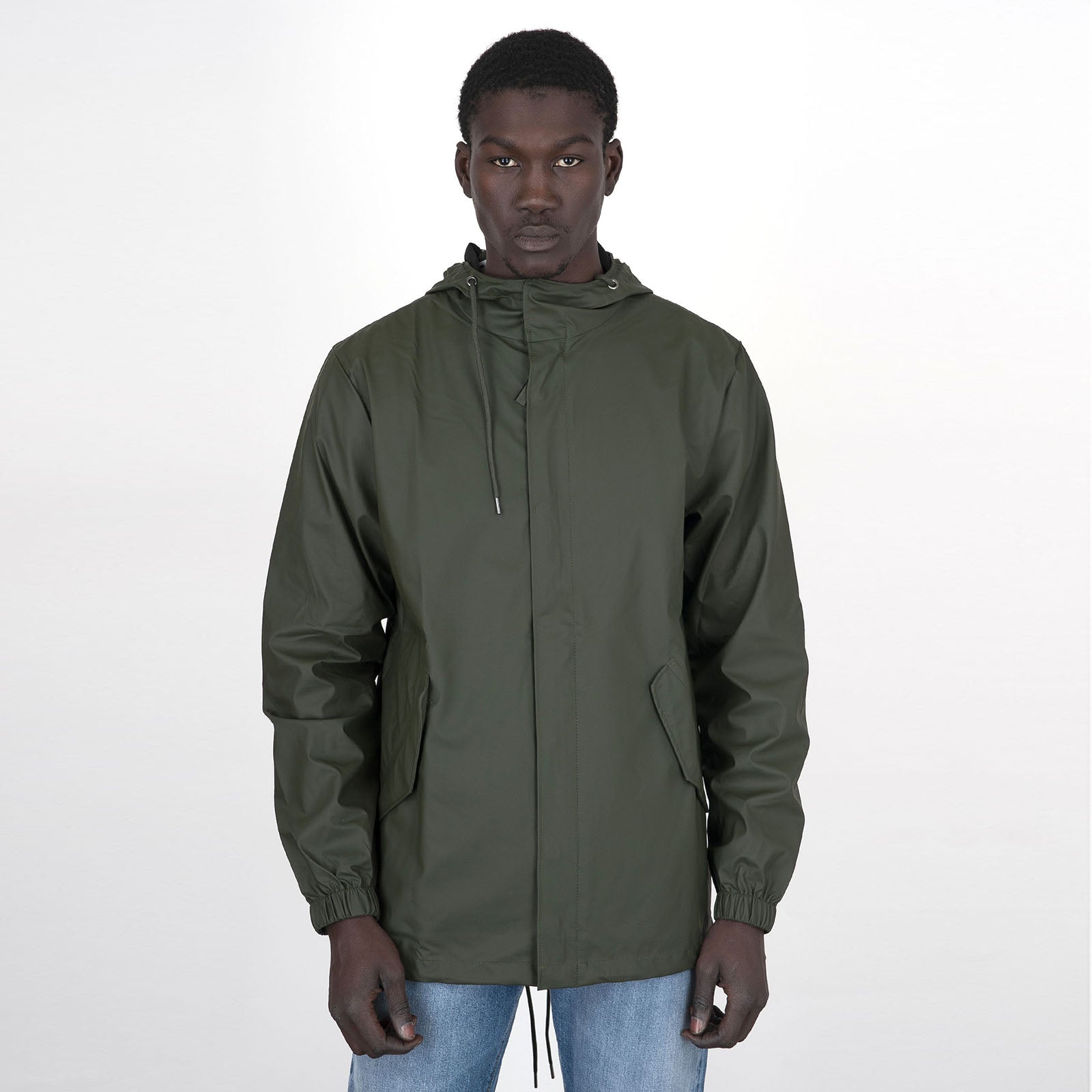Rains Fishtail Jacket Verde Scuro Uomo Giubbotti