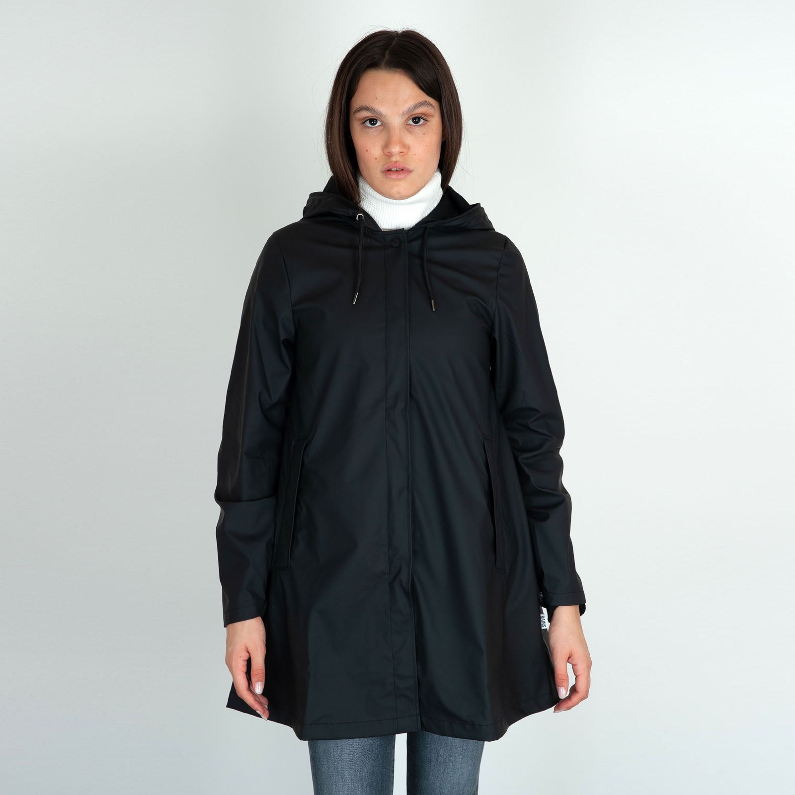 Rains A-line W Jacket Nero Donna Giubbotti