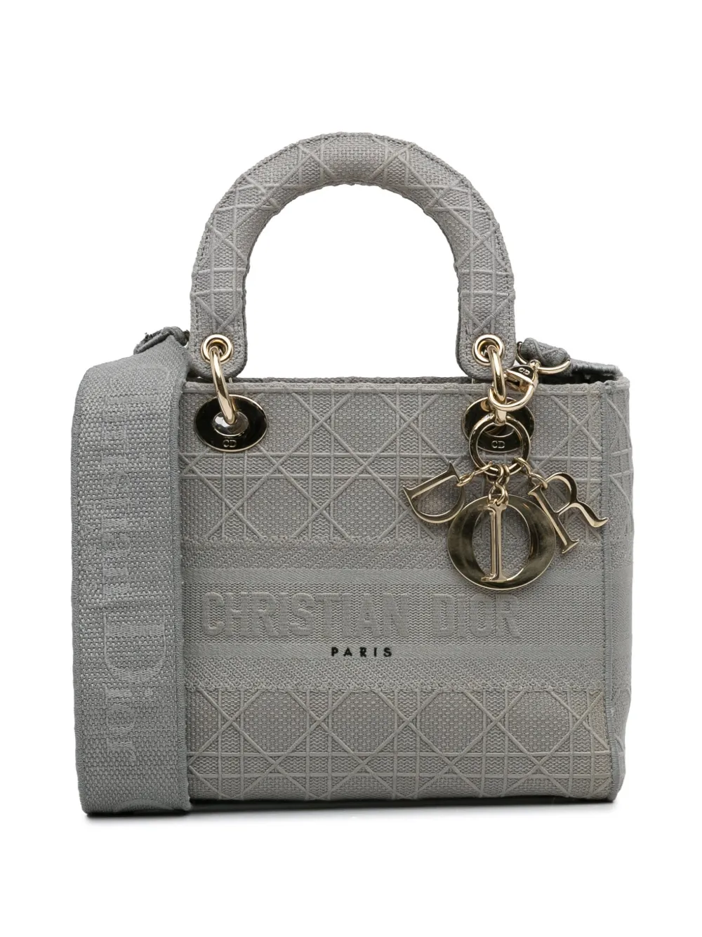 Christian Dior Pre-Owned Borsa a tracolla Cannage Lady D-Lite media 2020 - Grigio