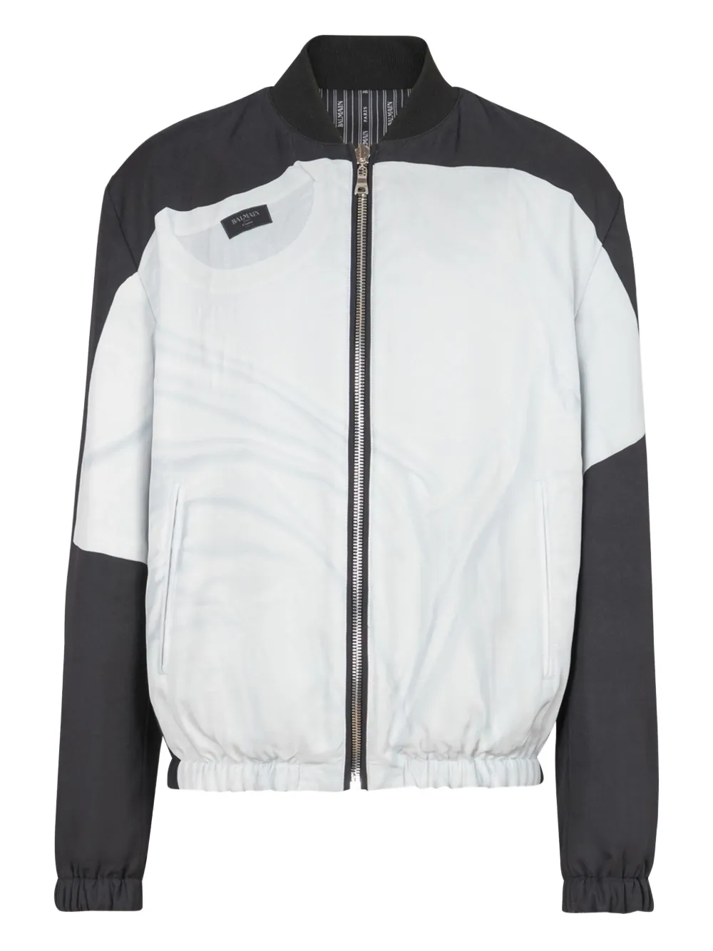 Balmain trompe l'oeil-print bomber jacket - Nero