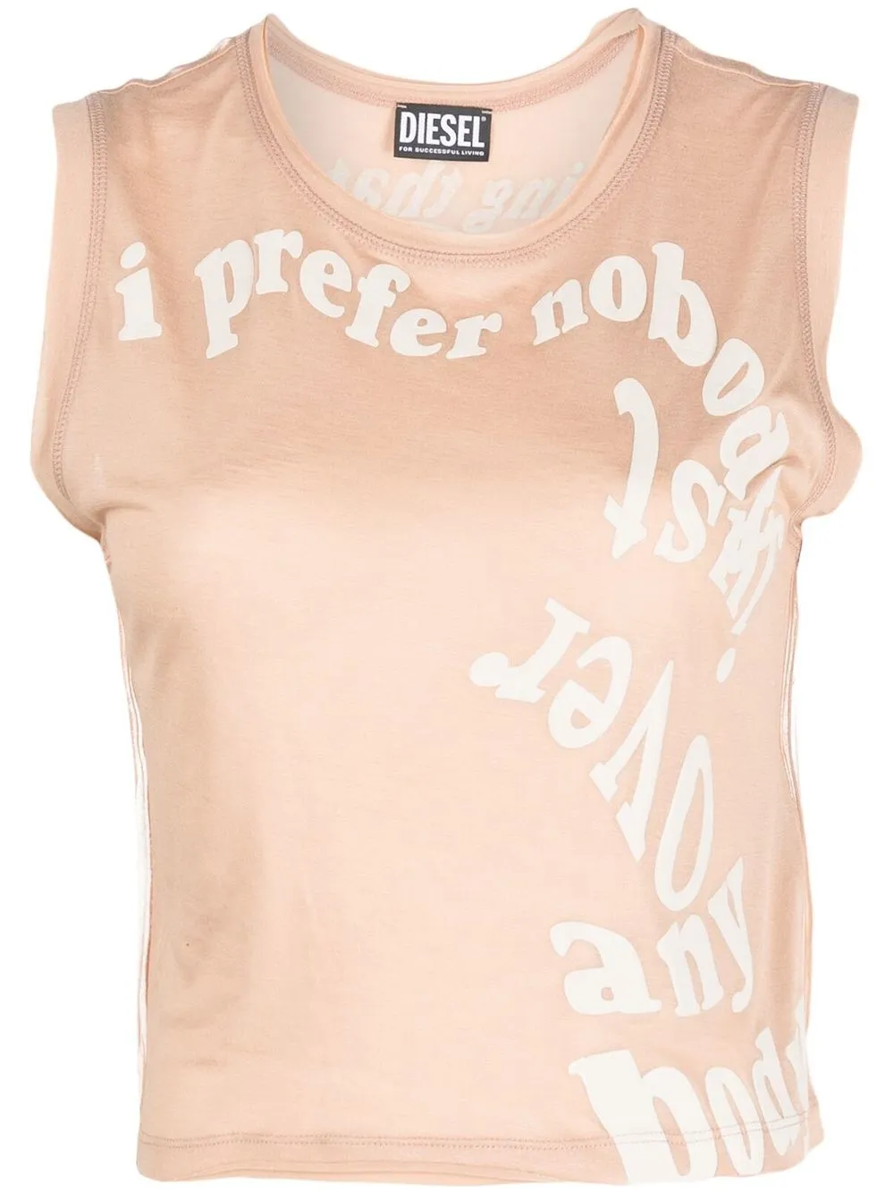 Diesel Top smanicato con stampa - Toni neutri