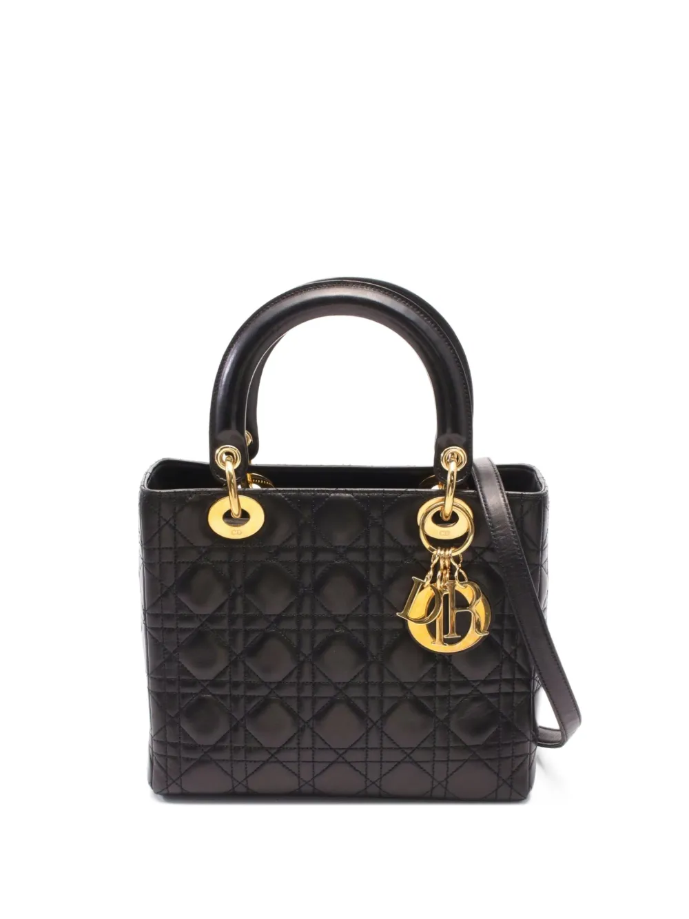 Christian Dior Pre-Owned 2010s Cannage Lady Dior two-way handbag - Nero