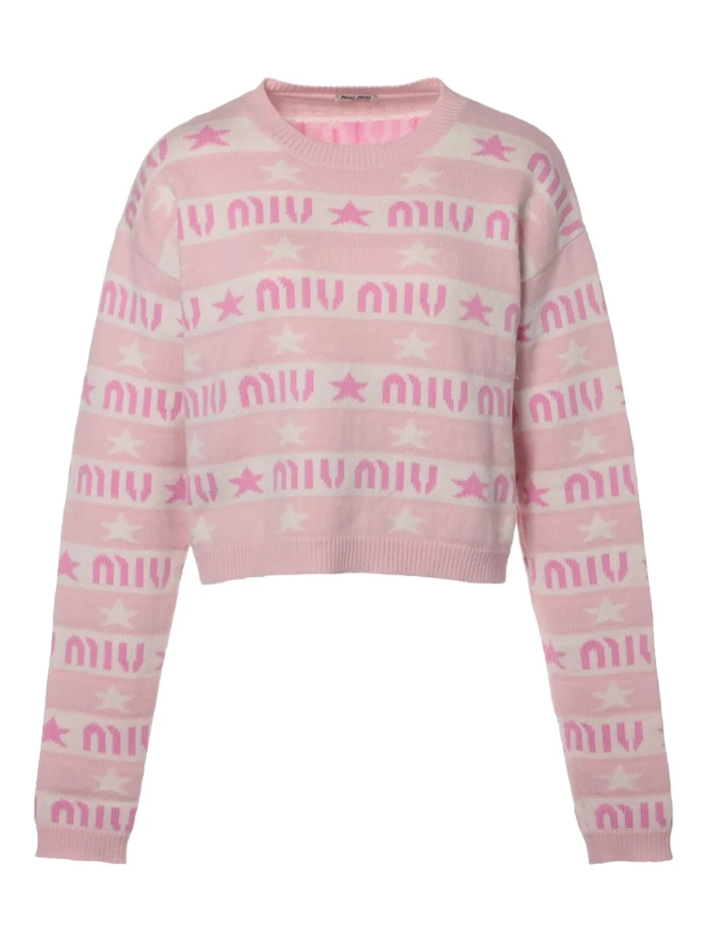 Miu Miu Pre-Owned logo-jacquard sweater - Rosa