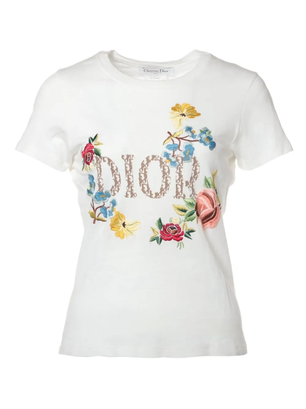 Christian Dior Pre-Owned T-shirt con ricamo - Bianco