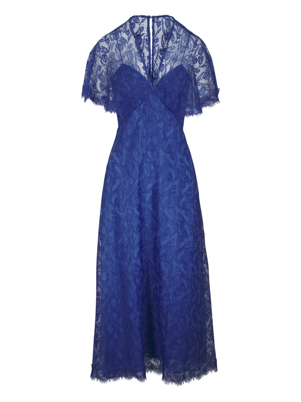 Lela Rose Abito midi in pizzo - Blu