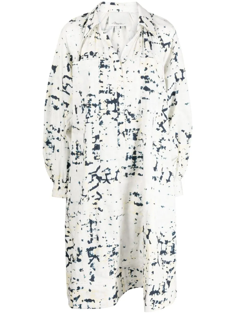 3.1 Phillip Lim KALEIDOSCOPE PRNT POPLIN SHRT DRS - Bianco